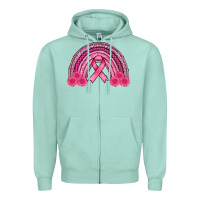 Seafoam breast cancer rainbow Zipper Hoodie - AdoDesignShop