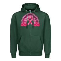 Sports Green breast cancer rainbow Zipper Hoodie - AdoDesignShop