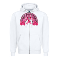 White breast cancer rainbow Zipper Hoodie - AdoDesignShop