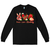 Black peace love strawberry Long Sleeve Tee - Artiststas