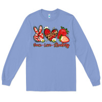 Colony Blue peace love strawberry Long Sleeve Tee - Artiststas