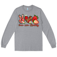 Heather Grey peace love strawberry Long Sleeve Tee - Artiststas