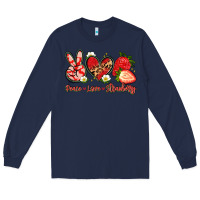 Navy peace love strawberry Long Sleeve Tee - Artiststas