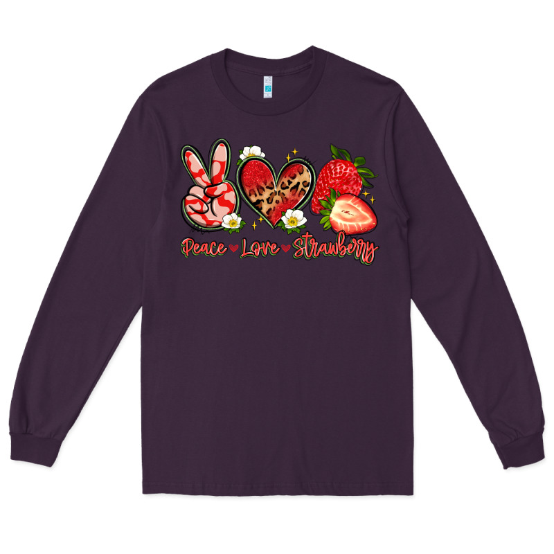 Peace Love Strawberry Long Sleeve Tee by Artiststas | Teevron