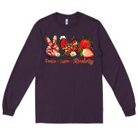 Plum peace love strawberry Long Sleeve Tee - Artiststas