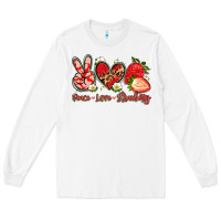 White peace love strawberry Long Sleeve Tee - Artiststas