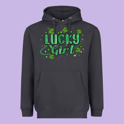 Lucky Girl Heavyweight Hoodie Designed By Maliassmallbusiness