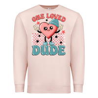 Pale Pink one loved dude Premium Sweatshirt - MaliasSmallBusiness