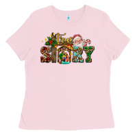 Bubblegum Pink true story jesus and mary wıth santa Ladies Tee - AdoDesignShop