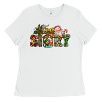 White true story jesus and mary wıth santa Ladies Tee - AdoDesignShop