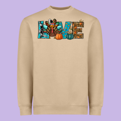 Love Thanksgivings Turkey Heavyweight Sweatshirt Designed By Ranaportraitstore