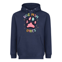 Navy dog mom vibes Heavyweight Hoodie - MaliasSmallBusiness