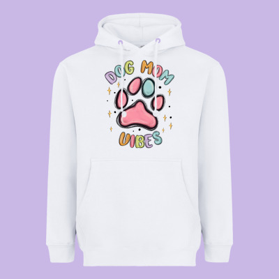 Dog Mom Vibes Heavyweight Hoodie Designed By Maliassmallbusiness