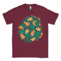 Burgundy christmas gingerbread cookies patch Classic Tee - BundleAndBundleShop