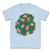 Dusty Blue christmas gingerbread cookies patch Classic Tee - BundleAndBundleShop