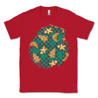 Red christmas gingerbread cookies patch Classic Tee - BundleAndBundleShop