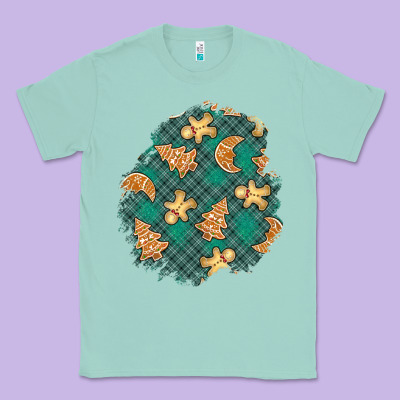 Christmas Gingerbread Cookies Patch Classic Tee Designed By Bundleandbundleshop