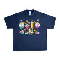 Navy Easter wine glasses Easter Day Urban Heavy Tee - Neo Western
