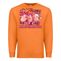 Carrot Happy Hallothanksmas Pigs pink Premium Sweatshirt - NancyCooperArtShop