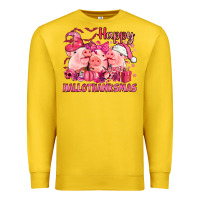 Lemon Happy Hallothanksmas Pigs pink Premium Sweatshirt - NancyCooperArtShop