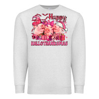 Happy Hallothanksmas Pigs Pink Premium Sweatshirt | Teevron