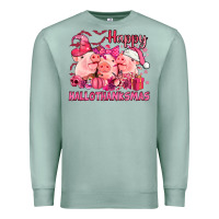Seafoam Happy Hallothanksmas Pigs pink Premium Sweatshirt - NancyCooperArtShop