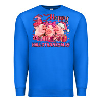 True Royal Happy Hallothanksmas Pigs pink Premium Sweatshirt - NancyCooperArtShop