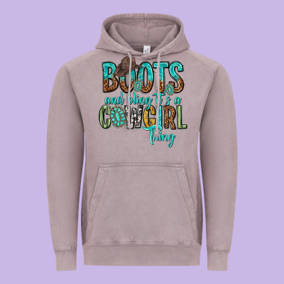 Boots And Bling Its A Cowgirl Thing Vintage Hoodie Designed By Texasbilliewilder