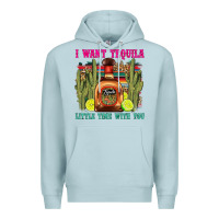 Blue Mist i want tequila little time with you Premium Hoodie - LillyAllenDesigns