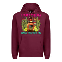 Burgundy i want tequila little time with you Premium Hoodie - LillyAllenDesigns