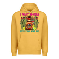 Mustard i want tequila little time with you Premium Hoodie - LillyAllenDesigns