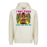 Oatmeal Heather i want tequila little time with you Premium Hoodie - LillyAllenDesigns