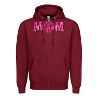 Burgundy breast cancer mom sunflower Zipper Hoodie - AdoDesignShop