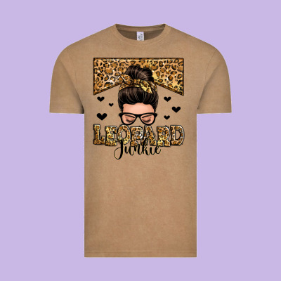 Leopard Junkie Messy Bun Vintage Tee Designed By Zillion Design Studio