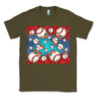 Army Green baseball paisley and jean pattern Classic Tee - JahusDesignShop