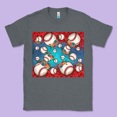 Baseball Paisley And Jean Pattern Classic Tee Designed By Jahusdesignshop