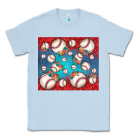 Dusty Blue baseball paisley and jean pattern Classic Tee - JahusDesignShop