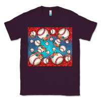 Plum baseball paisley and jean pattern Classic Tee - JahusDesignShop