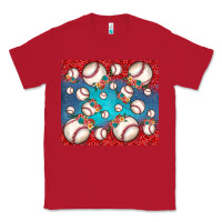 Red baseball paisley and jean pattern Classic Tee - JahusDesignShop