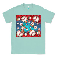 Seafoam baseball paisley and jean pattern Classic Tee - JahusDesignShop
