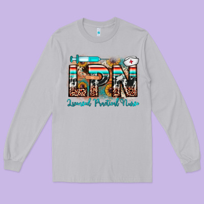 Lpn Licensed Practical Nurse Long Sleeve Tee Designed By Jahusdesignshop