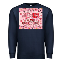 Navy jesus is my valentine Premium Sweatshirt - MaliasSmallBusiness