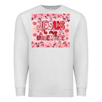 Oatmeal Heather jesus is my valentine Premium Sweatshirt - MaliasSmallBusiness