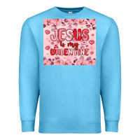 Ocean Blue jesus is my valentine Premium Sweatshirt - MaliasSmallBusiness