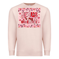 Pale Pink jesus is my valentine Premium Sweatshirt - MaliasSmallBusiness