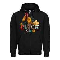 Black cluck it coop animals hen and chick aztec serape leopard Zipper Hoodie - Artiststas
