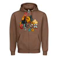 Chestnut cluck it coop animals hen and chick aztec serape leopard Zipper Hoodie - Artiststas
