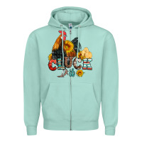 Seafoam cluck it coop animals hen and chick aztec serape leopard Zipper Hoodie - Artiststas