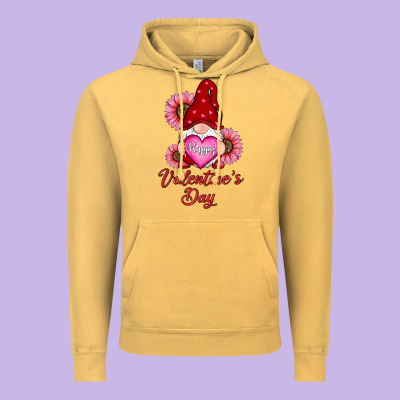 Happy Valentine's Day Gnomes With Sunflower Vintage Hoodie Designed By Ranaportraitstore