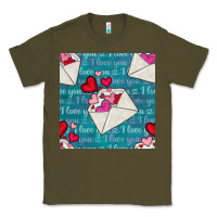 Army Green valentines day envelope with hearts Classic Tee - BundleAndBundleShop